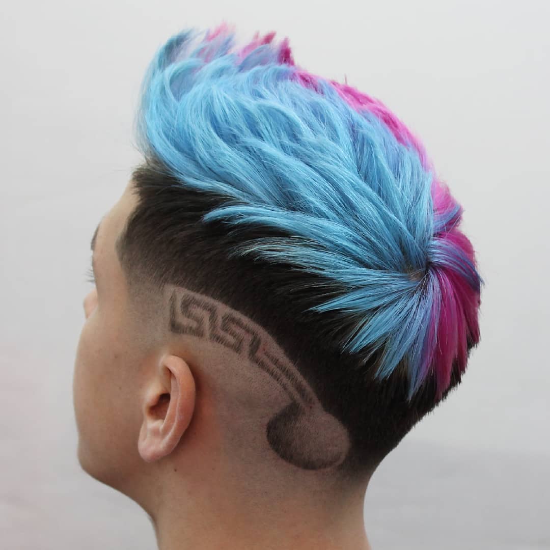 Blue and Pink Combo for Men’s Hairstyle