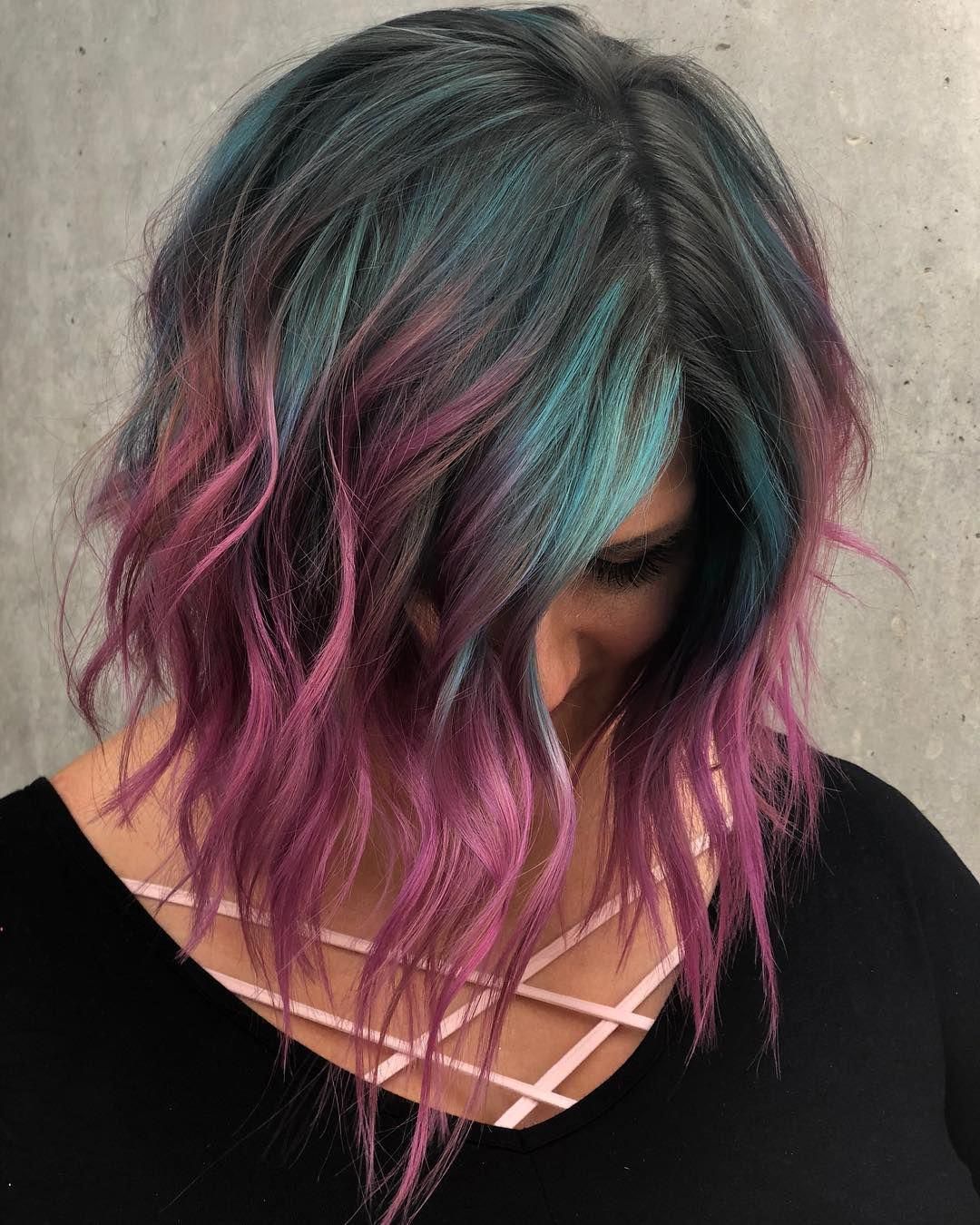 Blue and Pink Hair Color