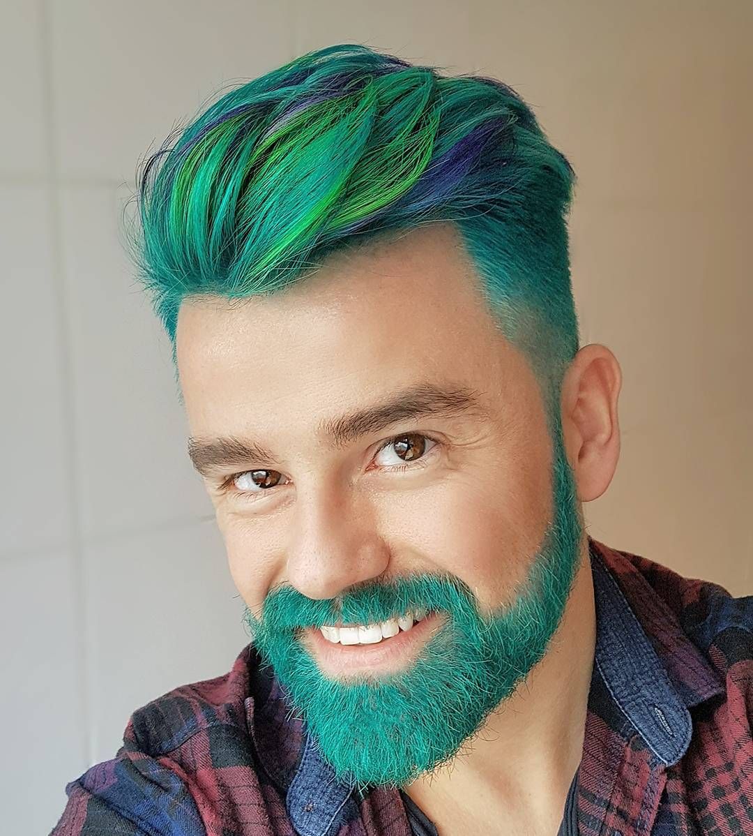Green Color Hair for Men
