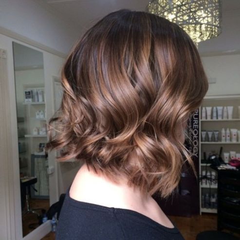 Soft Wavy Brown Bob with Shaggy Ends