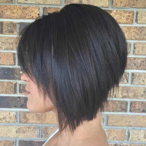 Stacked Haircut with Bangs