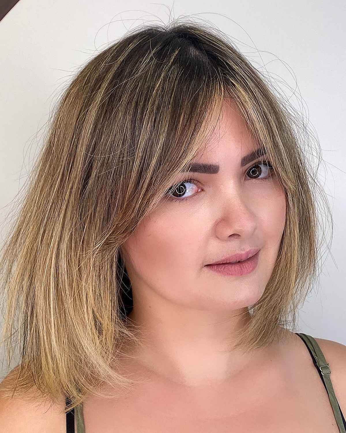 low maintenance long bob for a round face 1