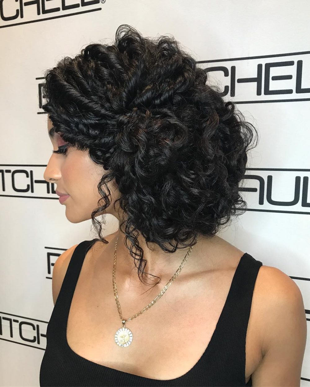 naturally curly updo